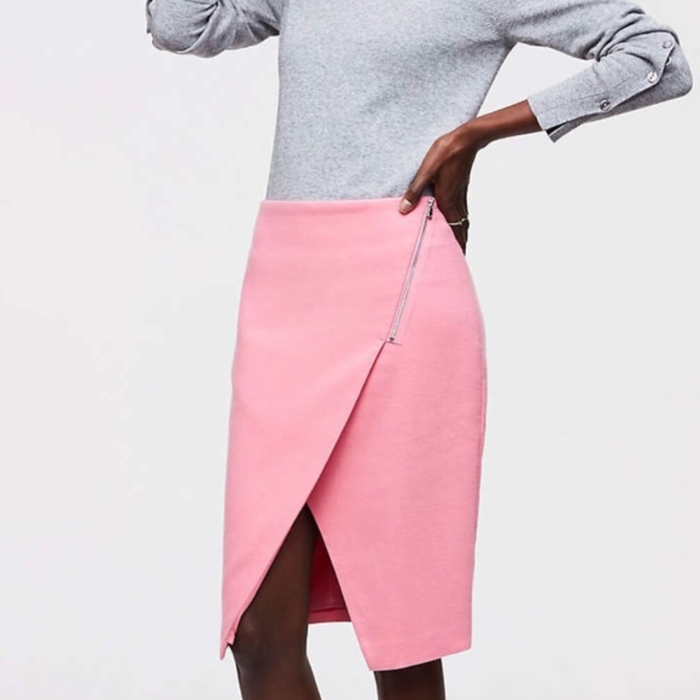 Loft zip wrap pencil skirt